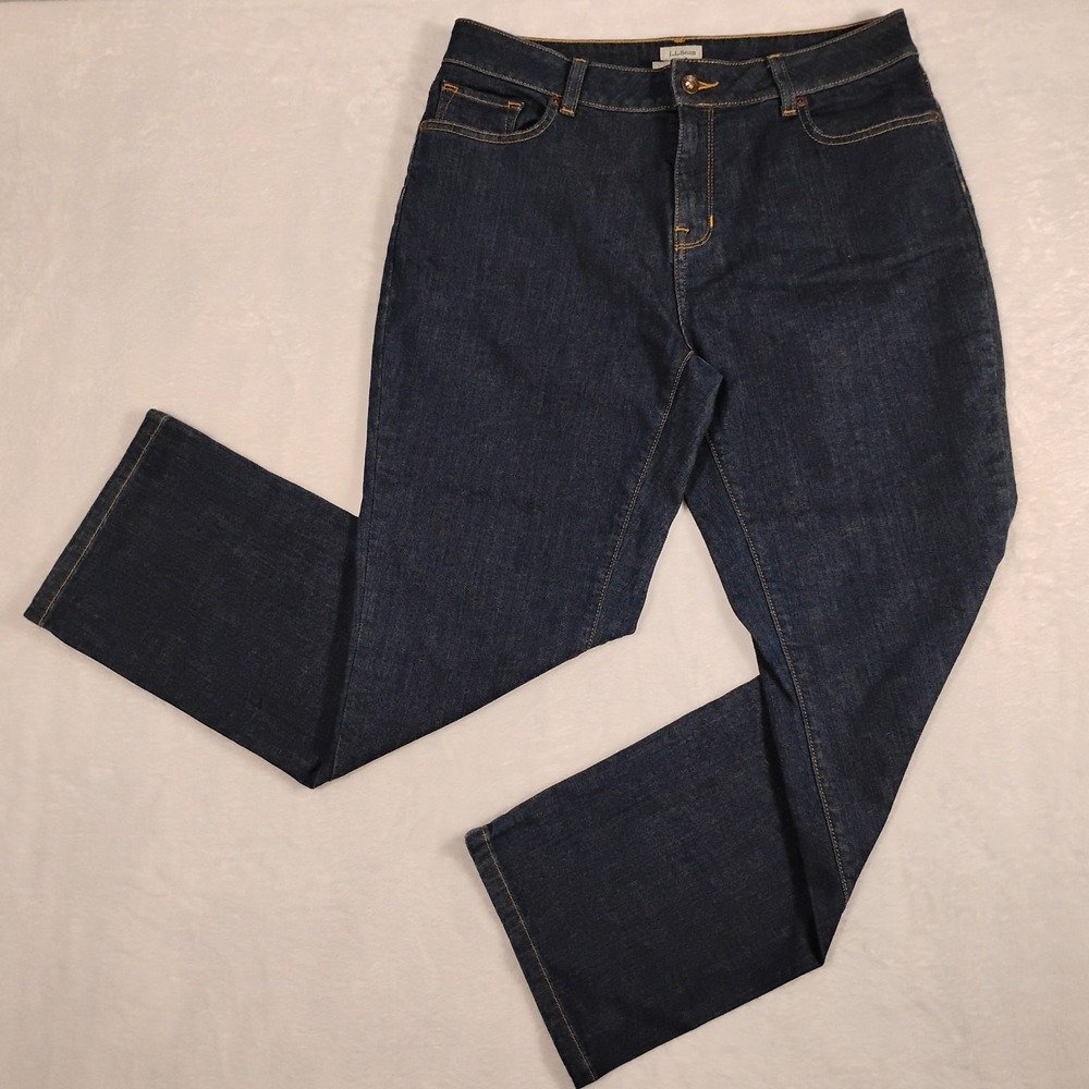 L.L. Bean Jeans Womens Size 12 Petite Denim Straight Leg Classic‎ Fit